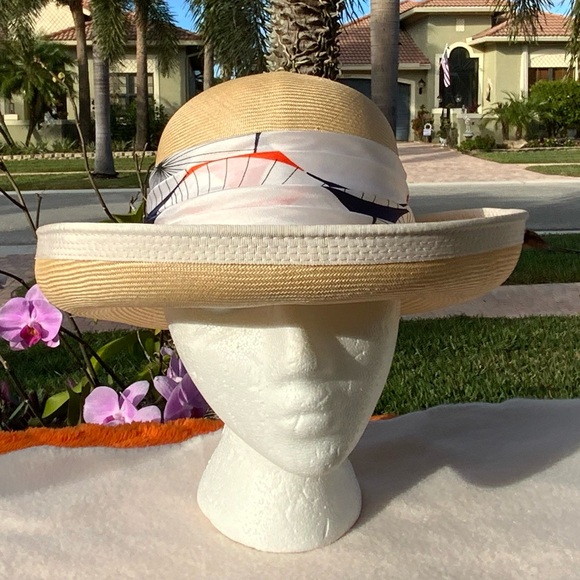 Vintage Mr. Monroe Straw Sun Hat | 1960s Designer Classic - Picture 2 of 9